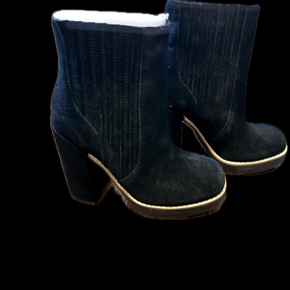 NEVER WORN- Steve Madden Joline Platform Chunky Boot Black Suede - Picture 4 of 4